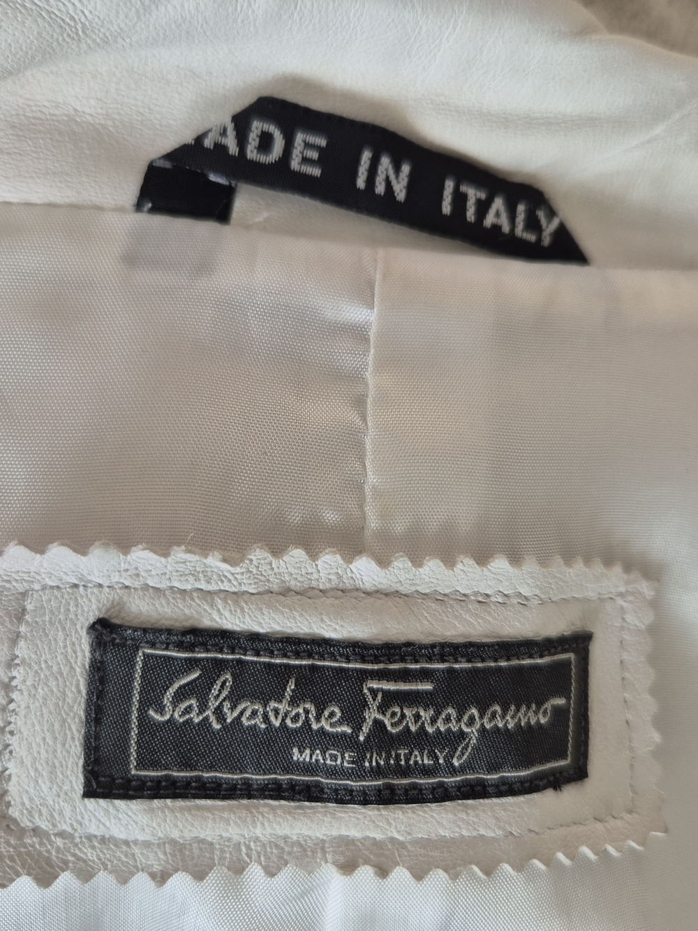 Salvatore Ferragamo White Softest Lamb Leather Cap-Sleeve Button Down Shirt Vest - Picture 3 of 4